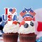36-Piece 4th of July Cupcake Toppers - 9 Patriotic Designs Red White Blue Glitter Food Picks for Independence Day Party Decorations